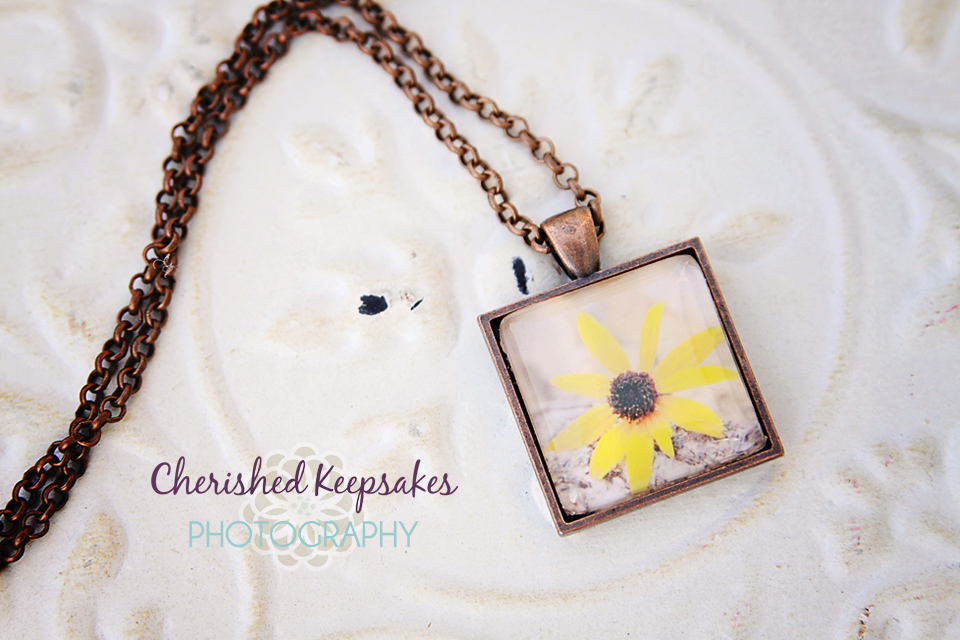 Black-Eyed Susan Flower Photo Pendant Necklace